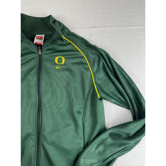 Youth XL Nike Team Fit Dry Oregon Ducks Zip Jacket Green Yellow - Picture 6 of 6